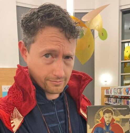 Peter dressed as Dr. Strange