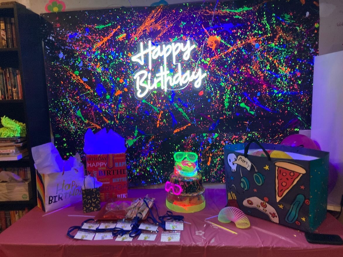 image of 80's neon birthday party